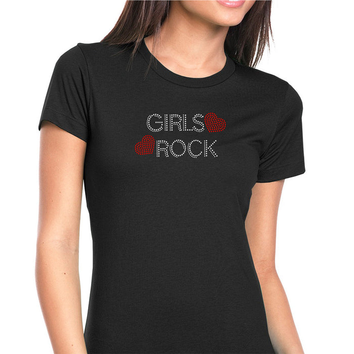 Rhinestone Bling Choose your Style Girls Rock Red Heart Sparkle Music