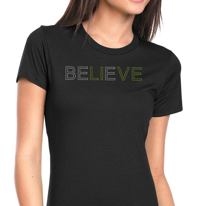 Rhinestone Bling Choose your Style Believe LIVE Inspirational Christmas