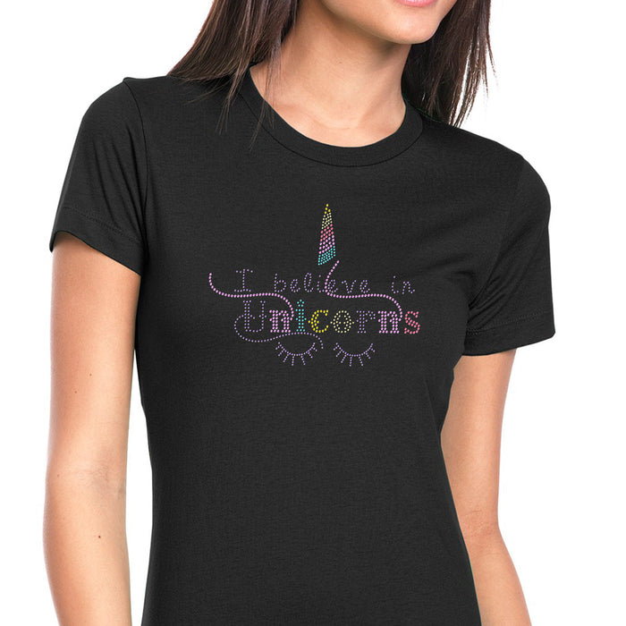 Rhinestone Bling Choose your Style Believe in Unicorns Fantasy