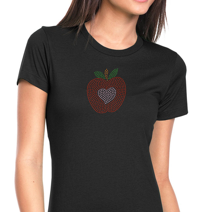 Rhinestone Bling Choose your Style Red Apple Pink Heart Valentine's School