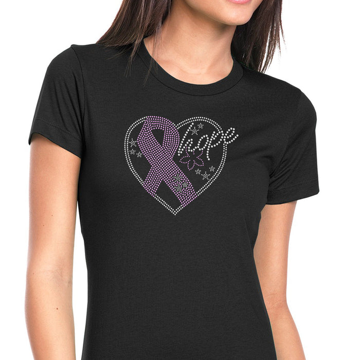 Rhinestone Bling Choose your Style Big Sparkle Heart Love Ribbon Awareness