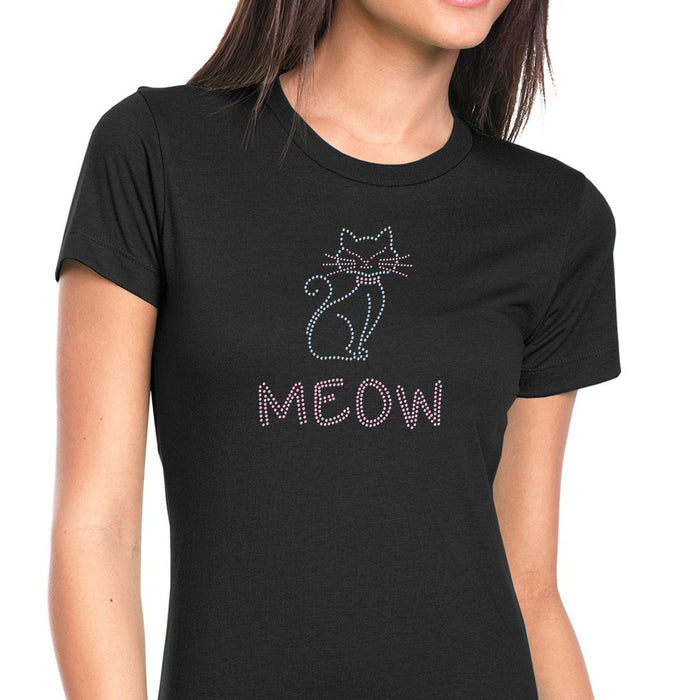 Rhinestone Bling Choose your Style Meow Cute Cat Pink Whiskers Animals