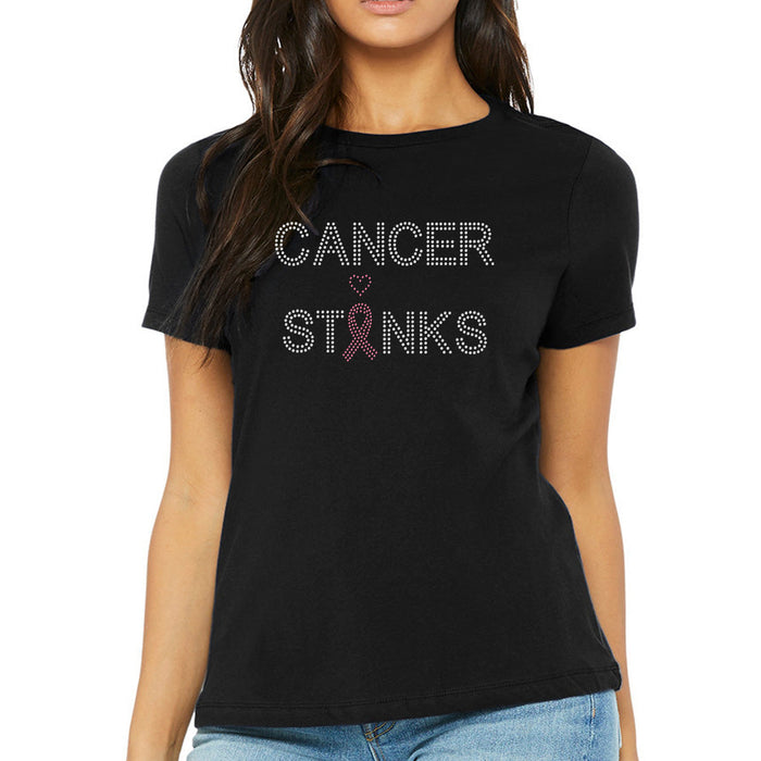 Rhinestone Bling Choose your Style Cancer Stinks Pink Ribbon Awareness