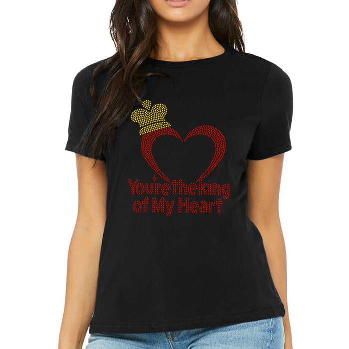 Rhinestone Bling Choose your Style You are the King my Heart Love Valentine's