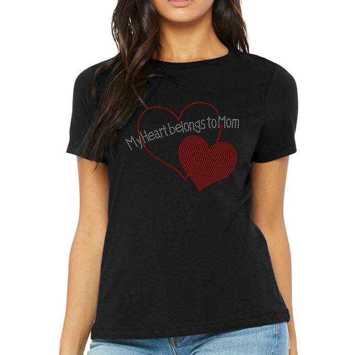 Rhinestone Bling Choose your Style My Red Heart Belongs to Mom Valentine's Family