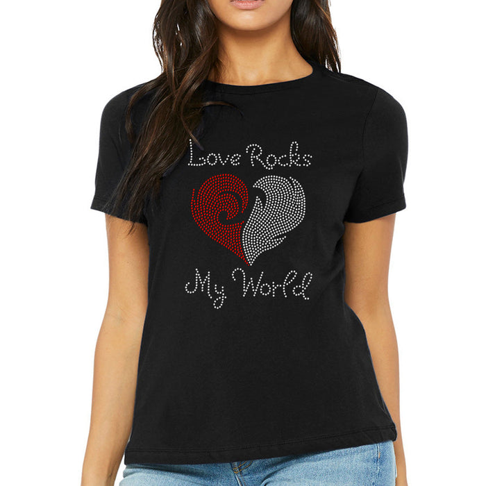 Rhinestone Bling Choose your Style Love Rocks My World Heart Valentine's