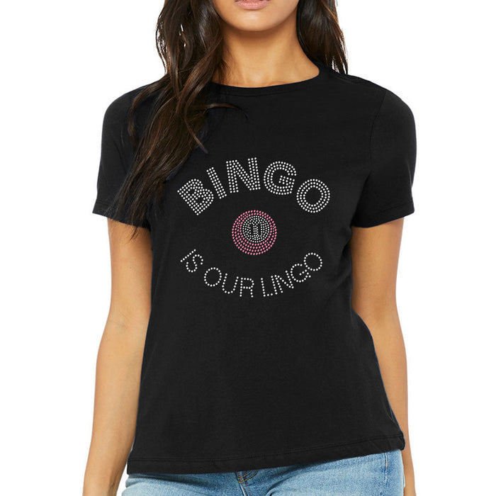 Rhinestone Bling Choose your Style Bingo is our Lingo Pink Leisure Casino