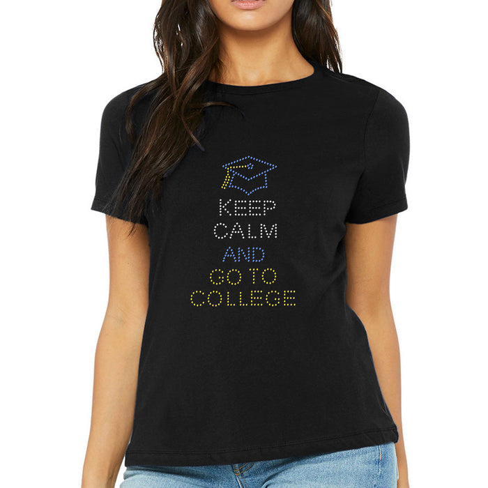 Rhinestone Bling Choose your Style Keep Calm and Go To College School