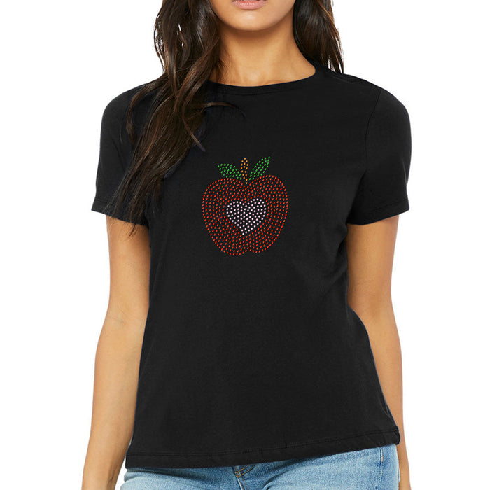 Rhinestone Bling Choose your Style Red Apple Pink Heart Valentine's School