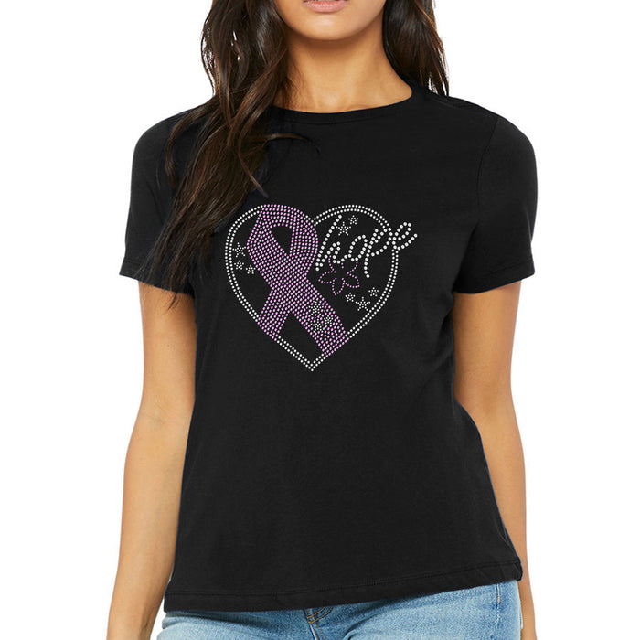 Rhinestone Bling Choose your Style Big Sparkle Heart Love Ribbon Awareness