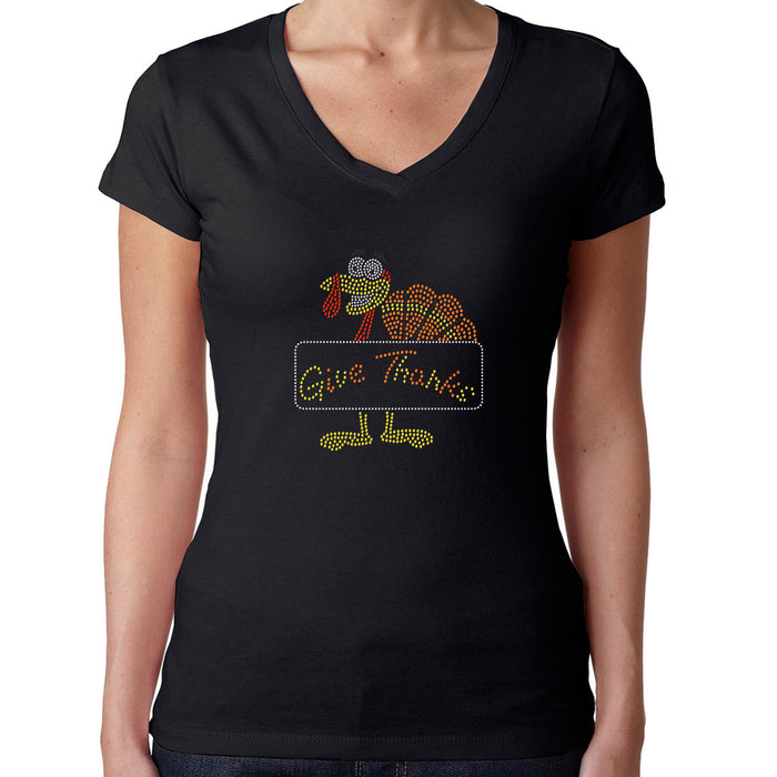 Rhinestone Bling Choose your Style Thanksgiving Turkey Give Thanks Holidays