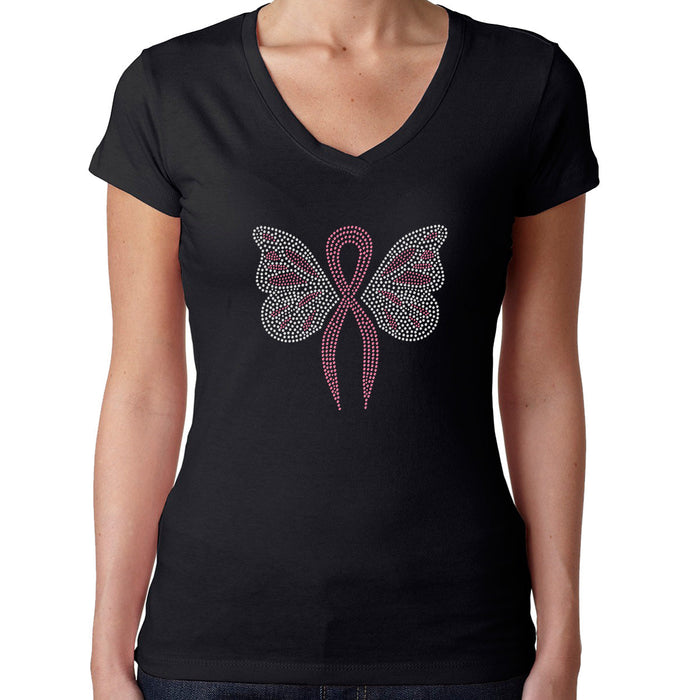 Rhinestone Bling Choose your Style Butterfly Pink Ribbon Awareness