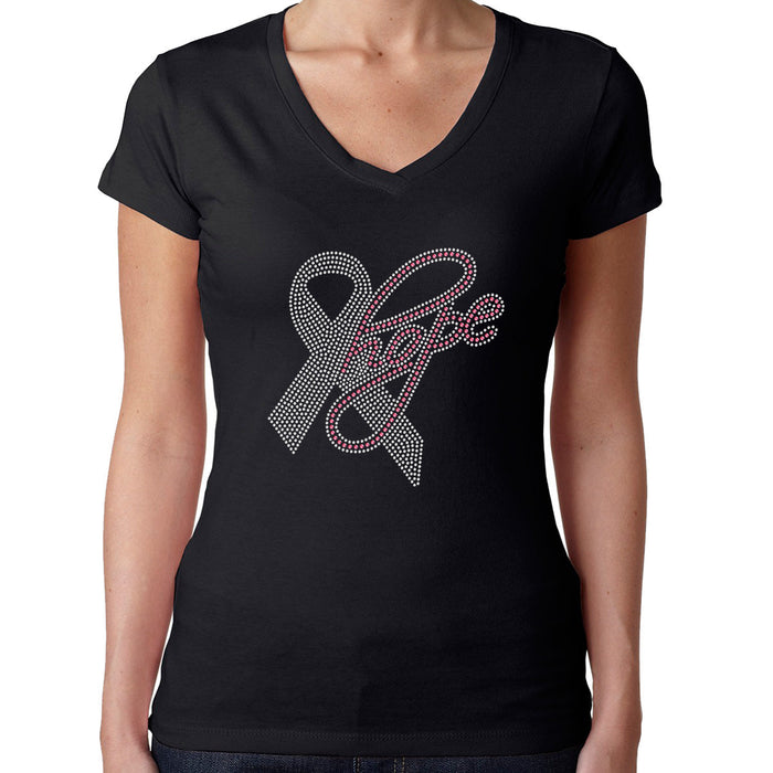 Rhinestone Bling Choose your Style Hope Pink Ribbon Awareness