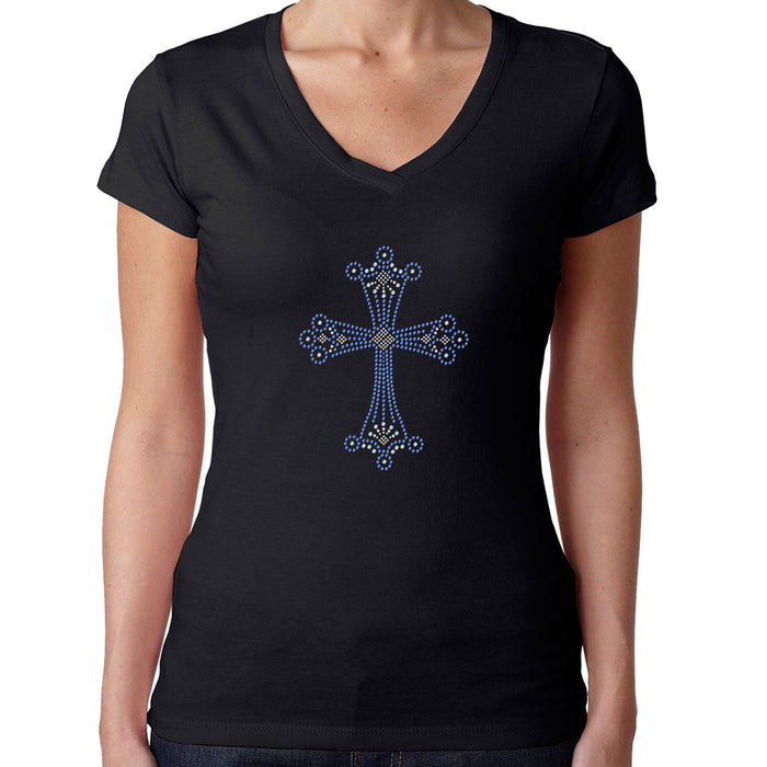 Rhinestone Bling Choose your Style White Clear Blue Cross Religion Faith