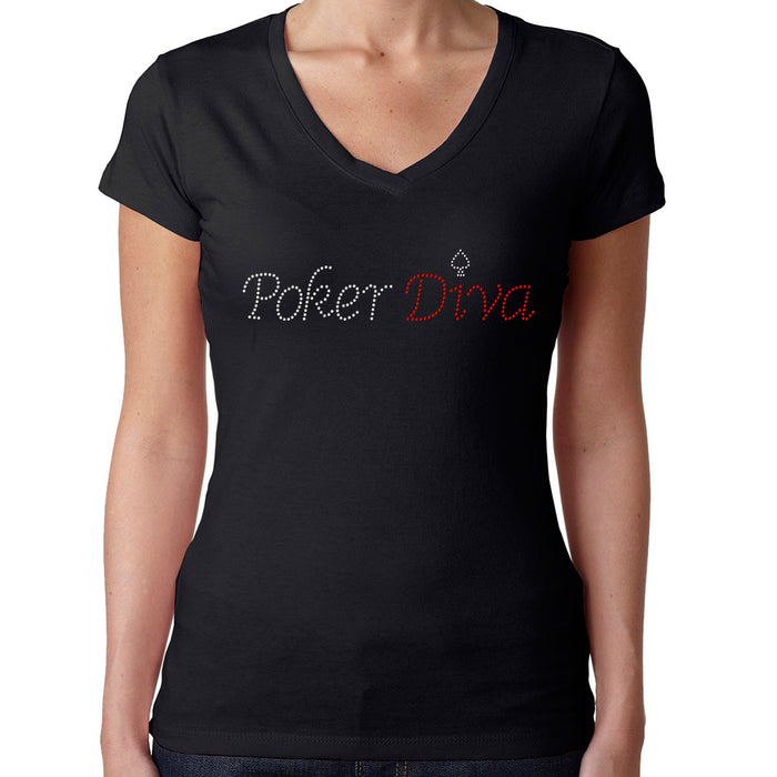 Bling de diamantes de imitación Elige tu estilo Poker Diva Rojo Blanco Ocio Vegas