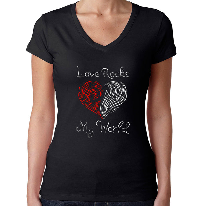 Rhinestone Bling Choose your Style Love Rocks My World Heart Valentine's