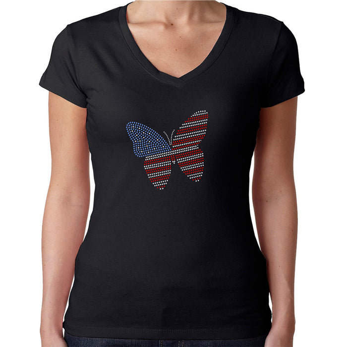 Rhinestone Bling Choose your Style USA Flag Butterfly Sparkle Patriotic