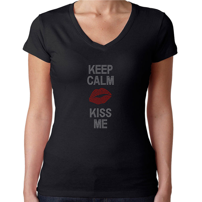 Rhinestone Bling Choose your Style Keep Calm Kiss Me Red Lips Valentine's