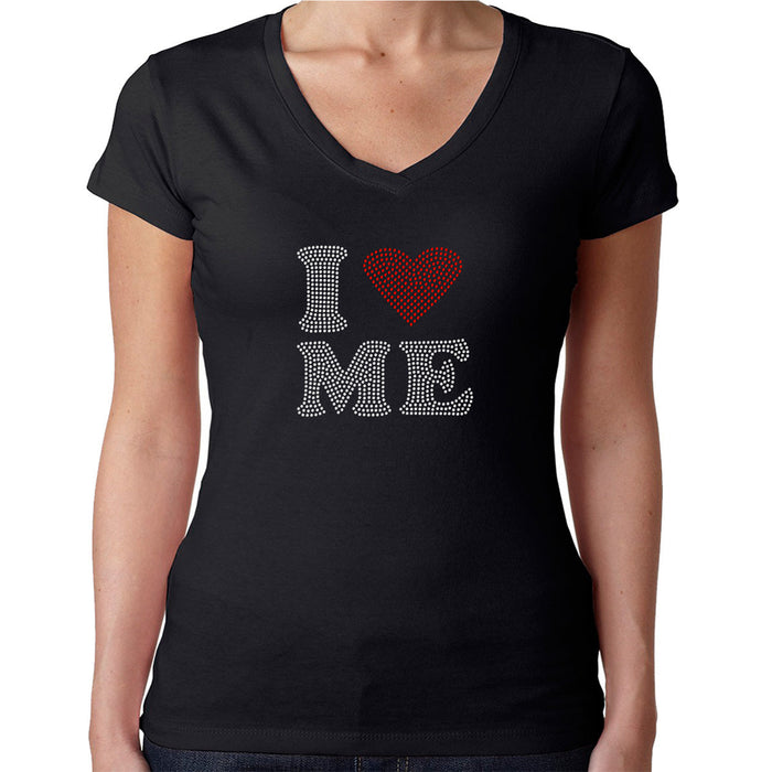 Rhinestone Bling Choose your Style I Love Me Red Heart Sparkle Valentine's