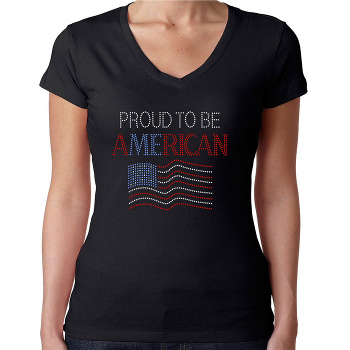 Rhinestone Bling Choose your Style Proud to be an American Flag Patriotic