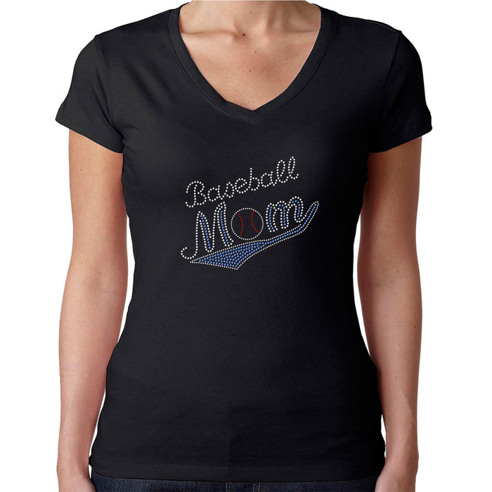 Rhinestone Bling Choose your Style Baseball Mom Ball Blue Sports Family