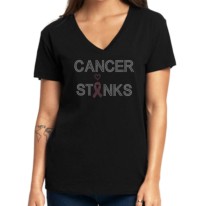 Rhinestone Bling Choose your Style Cancer Stinks Pink Ribbon Awareness