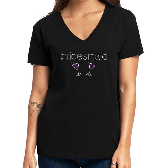 Rhinestone Bling Choose your Style Bridesmaid Martini Cocktail Drinks Bride