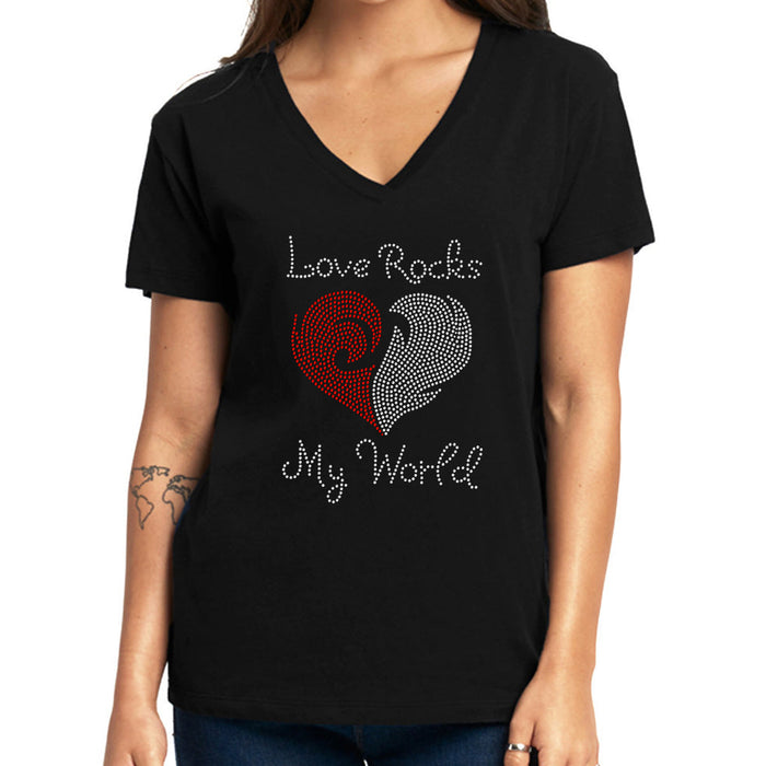 Rhinestone Bling Choose your Style Love Rocks My World Heart Valentine's