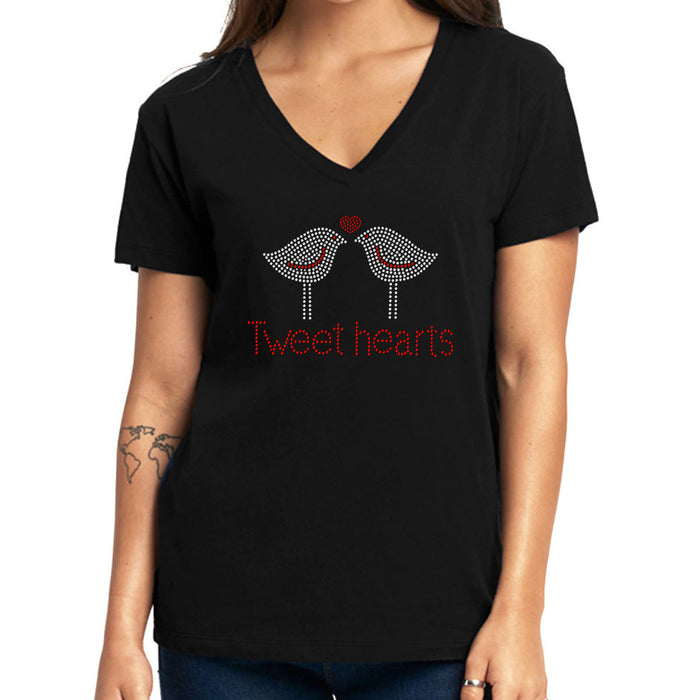 Rhinestone Bling Choose your Style Tweet Hearts Birds Love Heart Valentine's