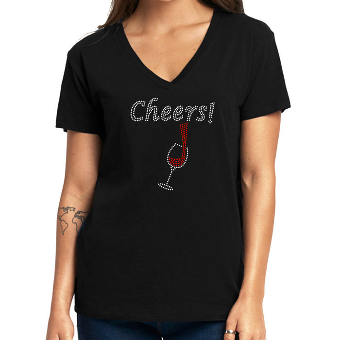 Rhinestone Bling Choose your Style Cheers Red Wine Glass Drinks Drink