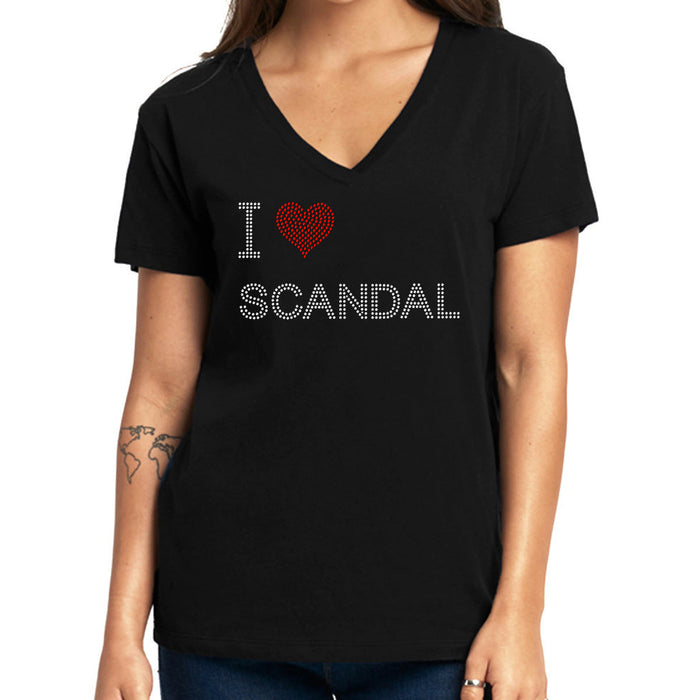 Rhinestone Bling Choose your Style I Love Red Heart Scandal Funny