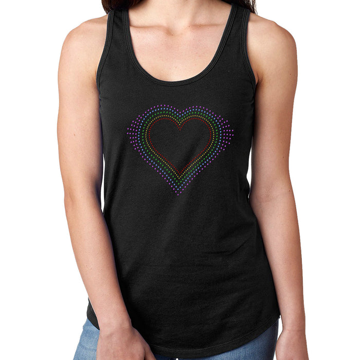 Rhinestone Bling Choose your Style Multicolor Rainbow Heart Symbols