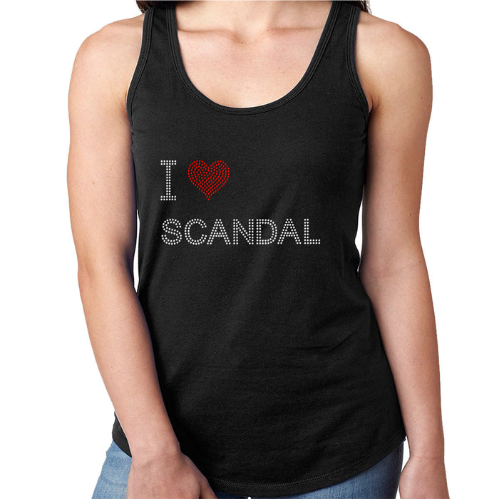 Rhinestone Bling Choose your Style I Love Red Heart Scandal Funny