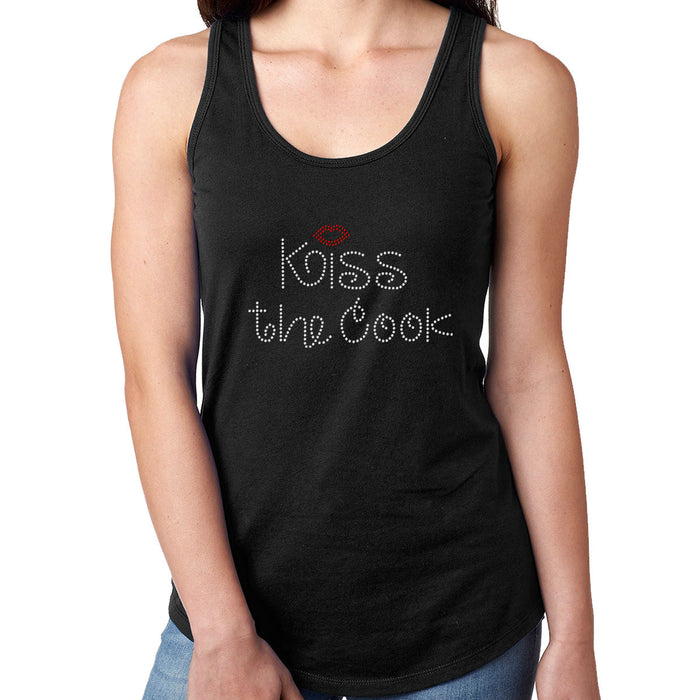 Rhinestone Bling Choose your Style Kiss The Cook Red Lips Funny Valentine's