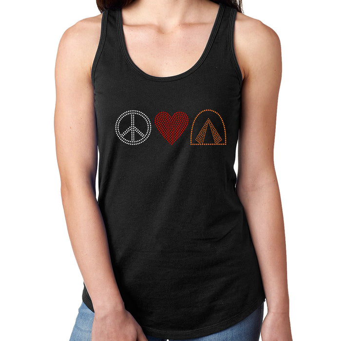 Rhinestone Bling Choose your Style Peace Sign Love Heart Camping Sports