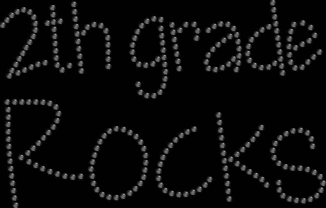 Rhinestone Bling Choose your Style 2nd Grade Rocks School Black