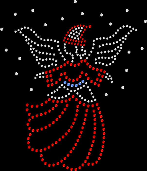 Rhinestone Bling Choose your Style Christmas Angel Red Clear