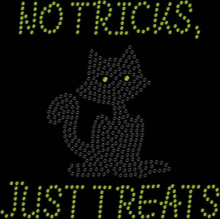 Rhinestone Bling Choose your Style Tricks Treat Blk Cat Halloween