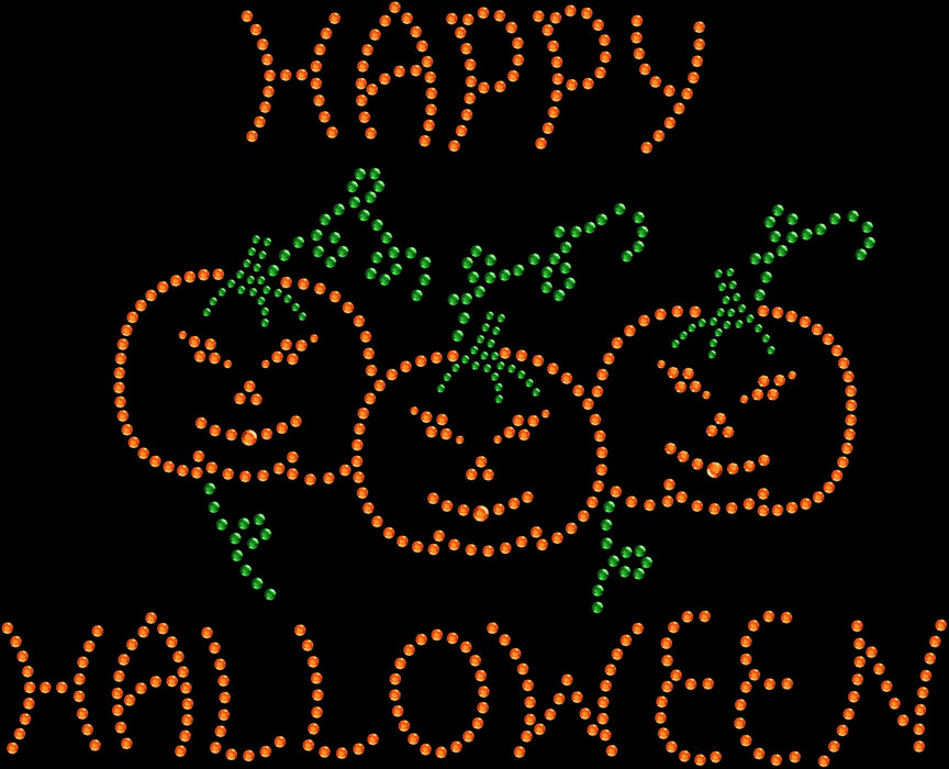 Rhinestone Bling Choose your Style Happy Halloween Pumpkins