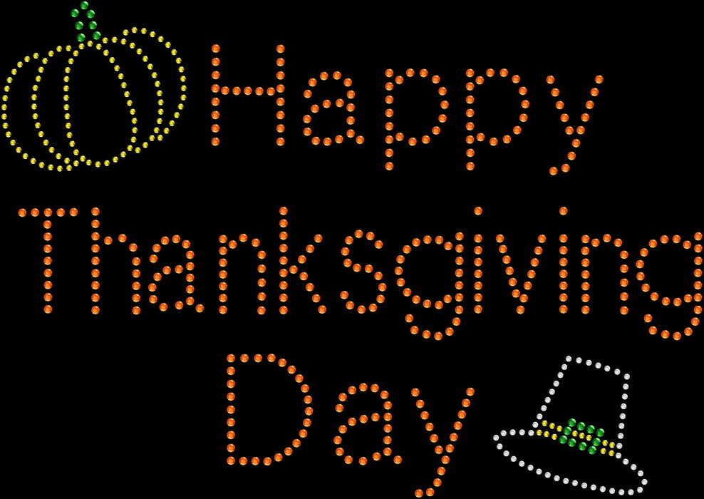 Rhinestone Bling Choose your Style Happy Thanksgiving Pumpkin Holidays