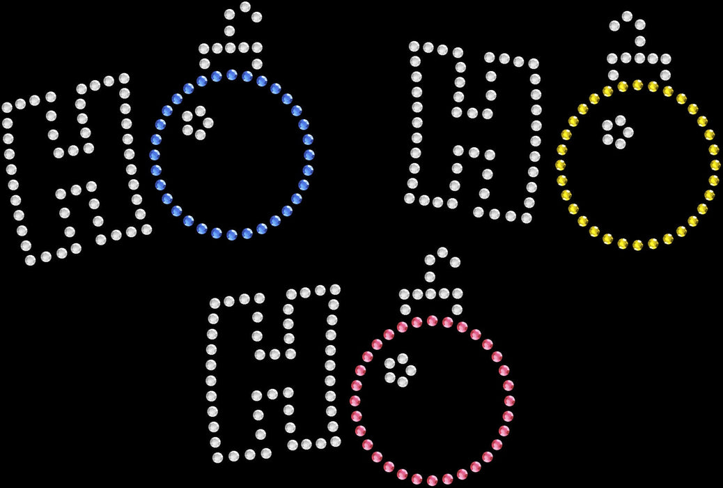 Rhinestone Bling Choose your Style Christmas Ho Ho Ho Ornaments