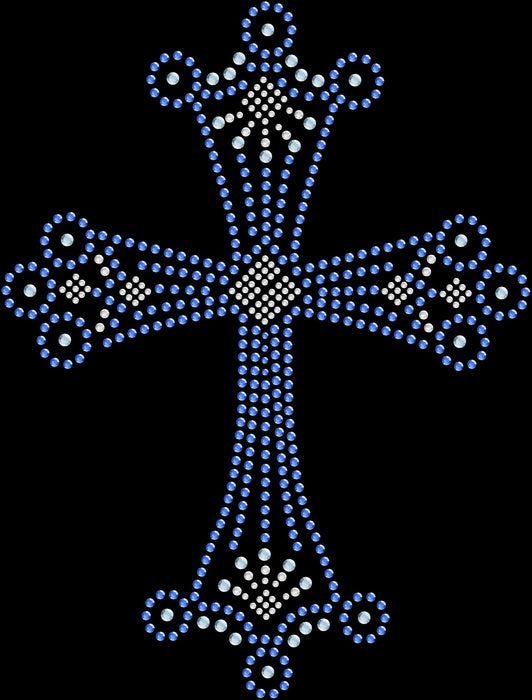 Rhinestone Bling Choose your Style White Clear Blue Cross Religion Faith