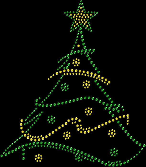 Rhinestone Bling Choose your Style Green Yellow Christmas Tree