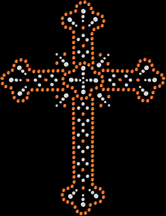 Rhinestone Bling Choose your Style Orange White Crystal Cross Religion Faith