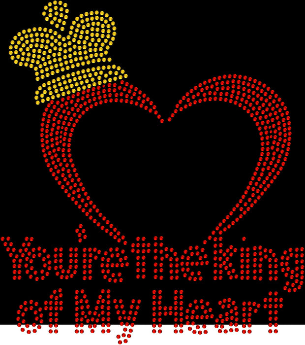 Rhinestone Bling Choose your Style You are the King my Heart Love Valentine's