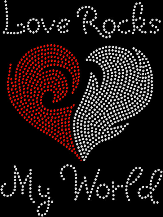 Rhinestone Bling Choose your Style Love Rocks My World Heart Valentine's