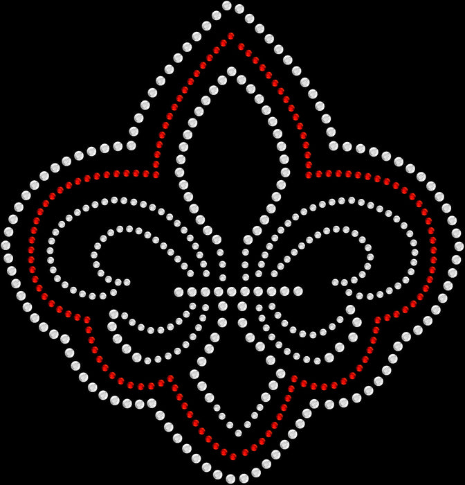 Rhinestone Bling Choose your Style Fleur de Lis Red White Big Symbols