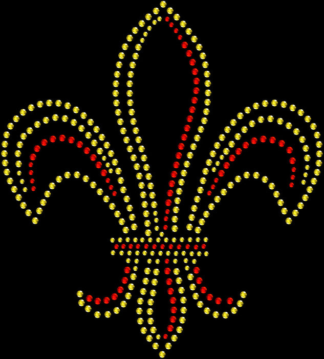 Rhinestone Bling Choose your Style Fleur de Lis Red Yellow Symbols