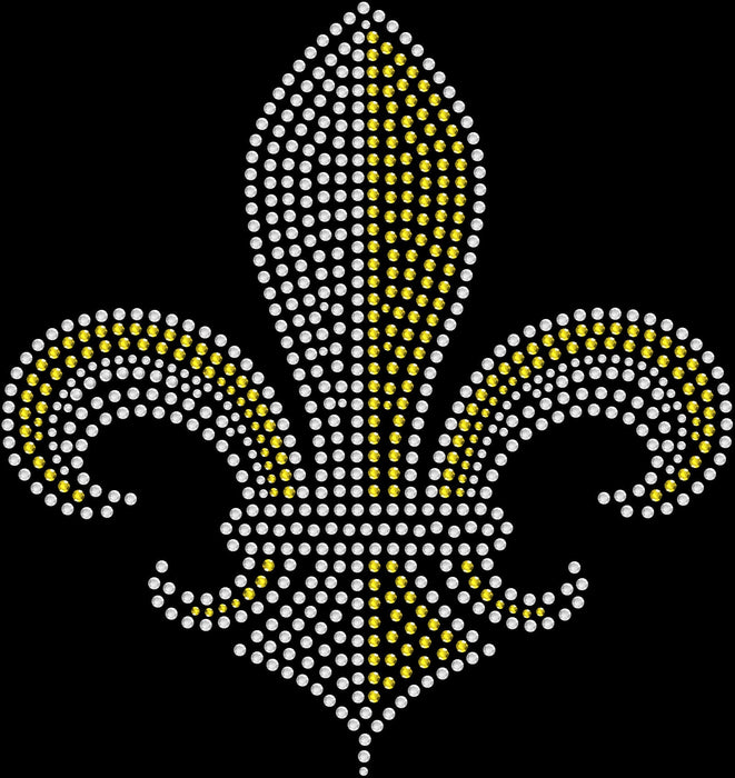 Rhinestone Bling Choose your Style Fleur de Lis White Yellow Symbols