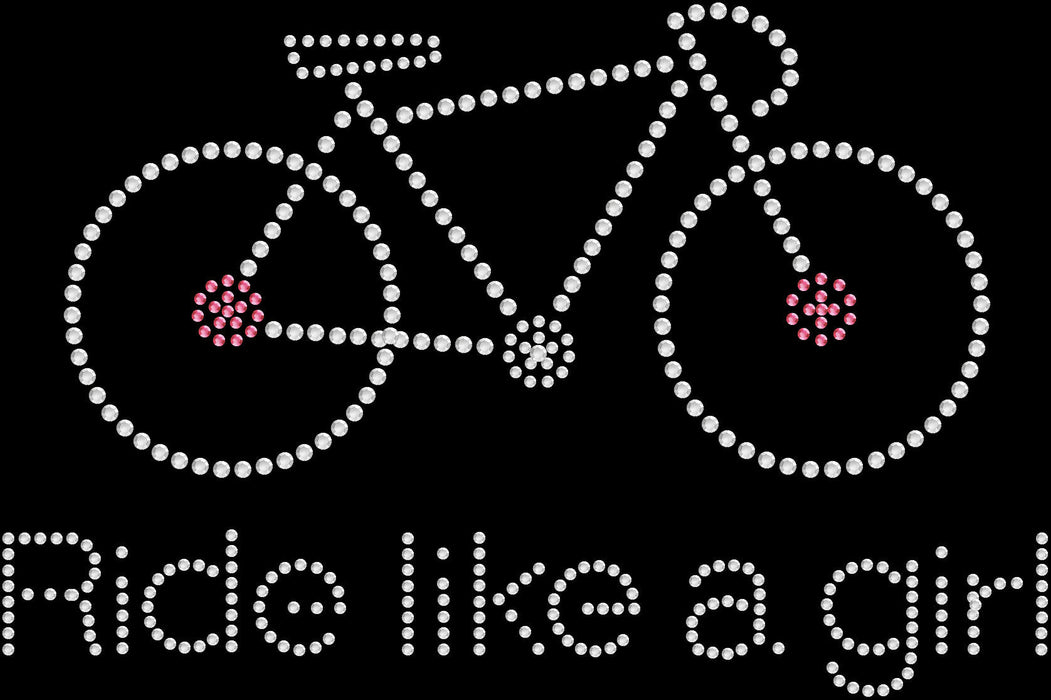 Rhinestone Bling Choose your Style Ride Like a Girl Bike Bicycle Sports